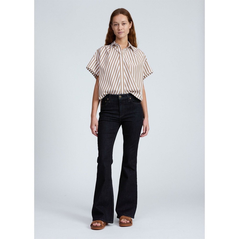 Rag & Bone Dahlia Mid-Rise Full Length Flare Jeans Rinse Dark Wash 32